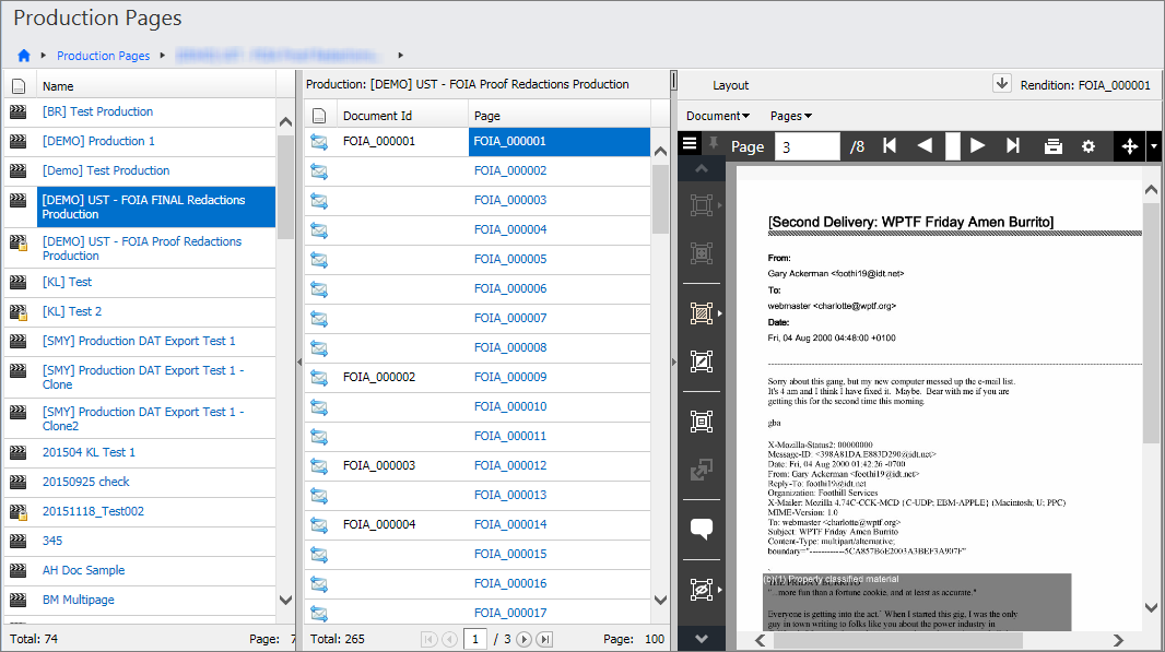 Work with the Production Pages page