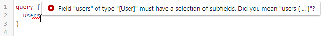Red squiggly line under a syntax error